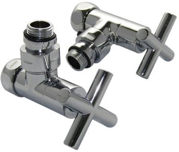 AQUANET Вентиль для полотенцесушителя 3/4" x 1/2"г/ш, угловой крест, отражатель SMT8200SCH0405/2C AQUANET-SMT8200SCH0405/2C - фото 336772