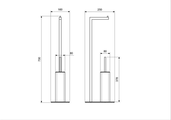 AQUATEK Libra Держатель туалетной бумаги с ершиком напольный, хром AQ4331CR