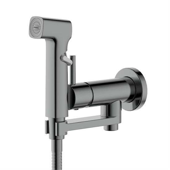 AQUATEK AQ1819BGM НИКА Комплект для гигиенического душа встроенный (Смеситель + гигиеническая лейка + шланг), оружейная сталь AQ1819BGM - фото 338651