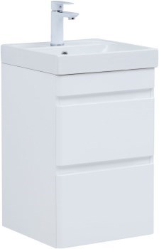 AQUANET Slim Тумба под раковину напольная / подвесная ширина 40 см, цвет белый AQUANET-346045 - фото 339145