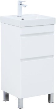 AQUANET Slim Тумба под раковину напольная ширина 40 см, цвет белый AQUANET-346040 - фото 339157