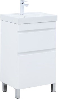AQUANET Slim Тумба под раковину напольная ширина 50 см, цвет белый AQUANET-346041 - фото 339182