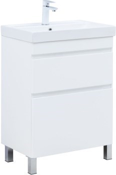 AQUANET Slim Тумба под раковину напольная ширина 60 см, цвет белый AQUANET-346042 - фото 339207