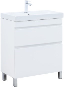 AQUANET Slim Тумба под раковину напольная ширина 70 см, цвет белый AQUANET-346043 - фото 339232