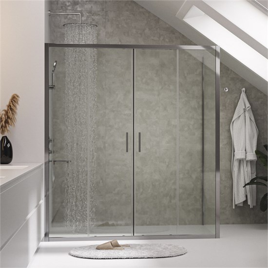WASSERKRAFT Lippe 45S Душевой уголок прямоугольный размер 170x80 см двери раздвижные профиль - хром / стекло - прозрачное WASSERKRAFT 45S53 - фото 340200