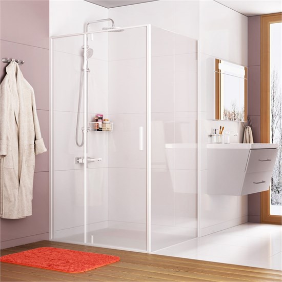 WASSERKRAFT Neime 19P/ Rhin 44S Душевая стенка ширина 100 см распашные, цвет белый WASSERKRAFT 19P10-RP100/44S10-RP100 - фото 340231
