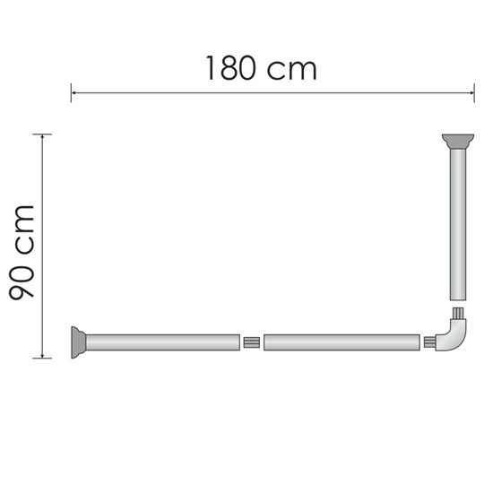 WASSERKRAFT Dinkel SC-469000 Карниз для ванной, цвет хром WASSERKRAFT 469018 - фото 342273