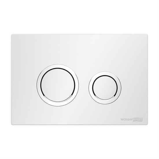 WASSERKRAFT Кнопка смыва, цвет белый / хром WASSERKRAFT WH01 - фото 343264