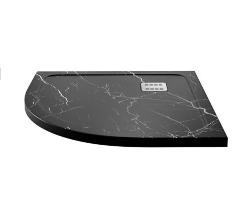 WASSERKRAFT Neime 19T Душевой поддон сектор / четверть круга искусственный камень размер 90x90 см, черный WASSERKRAFT 19T01 - фото 343474