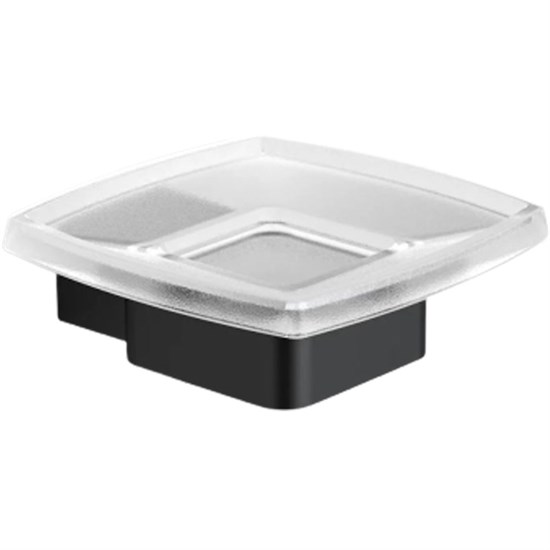 LANGBERGER Black Edition Мыльница стекло к стене квадратная (11315A-BP), черный матовый BLACKEDITION11315A-BP - фото 343708