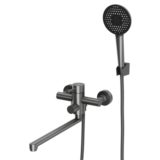 RUSH Melos Смеситель для ванны с длинным поворотным изливом (SUS1101-51Grey), цвет графит SUS1101-51Grey - фото 344274