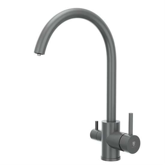 RUSH Смеситель для кухонной мойки с фильтром графит (SUS9035-37Grey), цвет графит SUS9035-37Grey - фото 344444