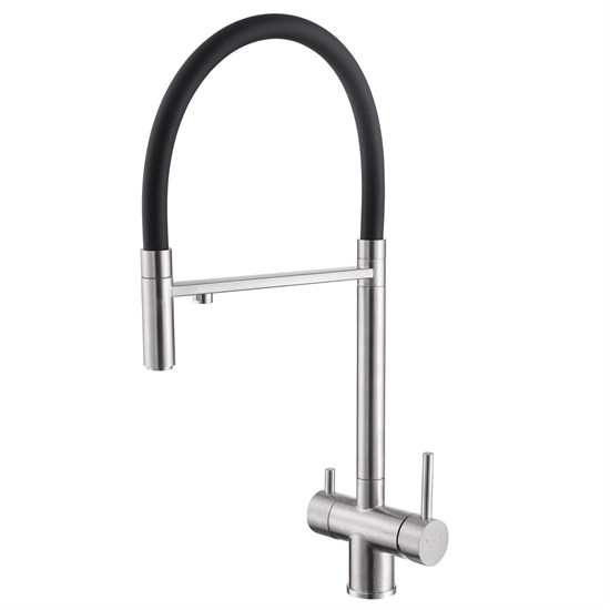ABBER Wasser Kreis Смеситель AF81141SP для кухни с подключением фильтра и выдвижной лейкой, сатин AF81141SP - фото 345021