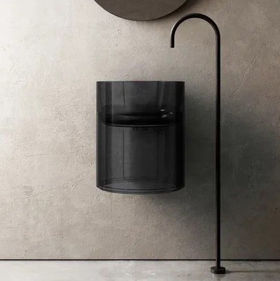 ABBER Kristall Раковина подвесная прозрачная AT2704Onyx черная AT2704Onyx