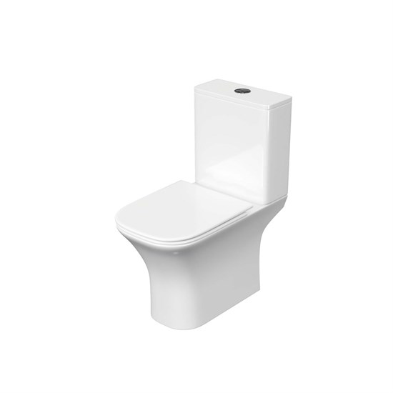 AQUATEK Optima Square Унитаз напольный, безободковый 665x345x775, крышка-сиденье дюропласт, легкосъемное с микролифтом, белый AQ4411-00 - фото 345842