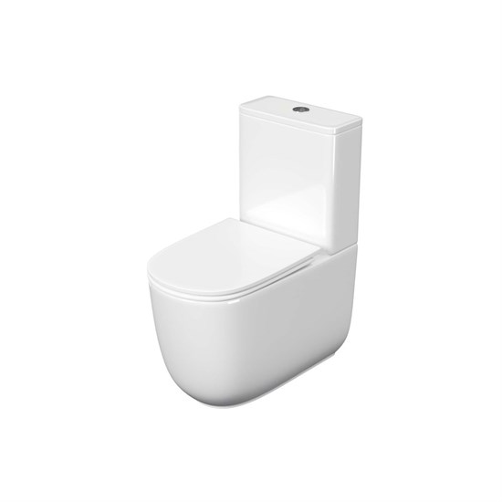 AQUATEK Optima Plus Унитаз напольный, безободковый, система смыва торнадо, 620x355x790, крышка-сиденье дюропласт, легкосъемное с микролифтом, белый AQ4452-00 - фото 345866