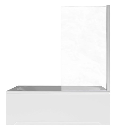 AQUATEK Шторка на ванну стеклянная 80см, одноэлементная, поворотная, профиль хром, стекло рифленое, закаленное AQ.BS.080.2CH