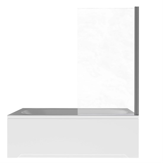 AQUATEK Шторка на ванну стеклянная 80см, одноэлементная, поворотная, профиль оружейная сталь, стекло рифленое, закаленное AQ.BS.080.2GM