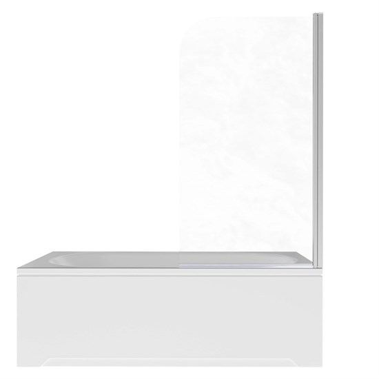 AQUATEK Шторка на ванну стеклянная 80см, одноэлементная, поворотная, профиль хром, стекло прозрачное, закаленное AQ.BSRC.080.1CH