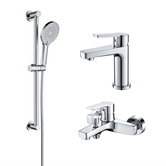 AQUATEK Lugano Душевой комплект наружнего монтажа SET 3 в 1 (AQ1710CR +AQ1740CR +AQ2022CR ), хром AQ1730CR - фото 345974