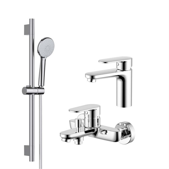 AQUATEK Nika Душевой комплект наружнего монтажа SET 3 в 1 (AQ1810CR + AQ1840CR + AQ2017CR ), хром AQ1830CR - фото 345997
