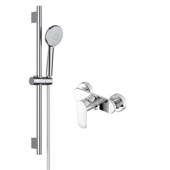 AQUATEK Nika Душевой комплект наружнего монтажа SET 2 в 1 (AQ1860CR + AQ2017CR ), хром AQ1832CR - фото 346105