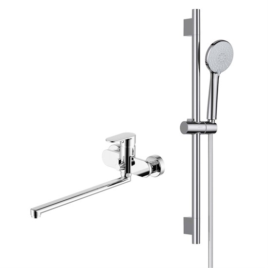AQUATEK Nika Душевой комплект наружнего монтажа SET 2 в 1 (AQ1842CR + AQ2017CR ), хром AQ1833CR - фото 346141