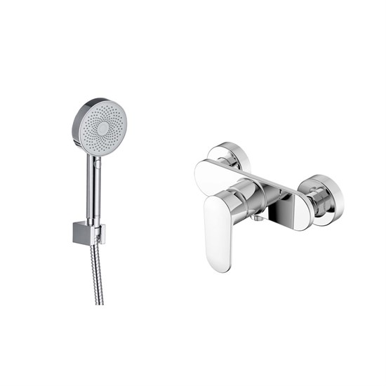 AQUATEK Nika Душевой комплект наружнего монтажа SET 2 в 1 (AQ1860CR +AQ2030CR), хром AQ1834CR - фото 346177
