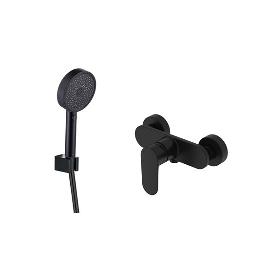 AQUATEK Nika Душевой комплект наружнего монтажа SET 2 в 1 (AQ1860MB +AQ2030MB), черный матовый AQ1834MB - фото 346191