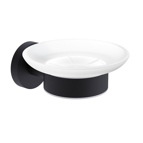 AQUAme Trento Мыльница латунь/матовое стекло, черный матовый AQM7211MB - фото 347488