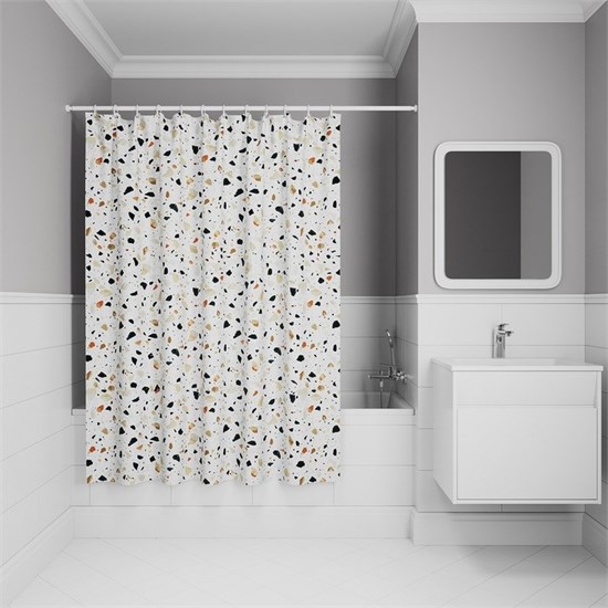 IDDIS Штора для ванной, 200x180 см, Полиэстер, белый, (BT01P18i11) ,цвет разноцветный BT01P18i11 - фото 347850