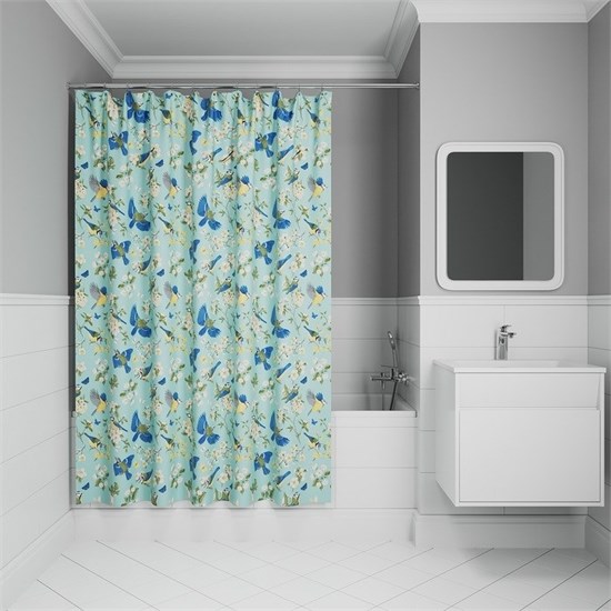 IDDIS Штора для ванной 200x180 см, Полиэстер (BP03P18i11) ,цвет зеленый BP03P18i11 - фото 347870