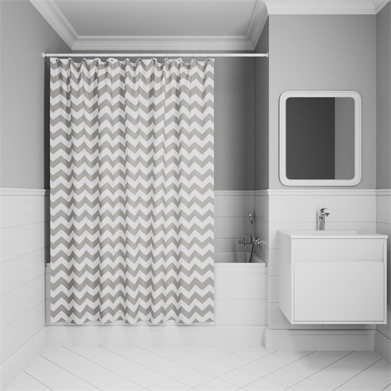 IDDIS Штора для ванной 200x180 см, Полиэстер (BR02P18i11) ,цвет серый BR02P18i11 - фото 347878
