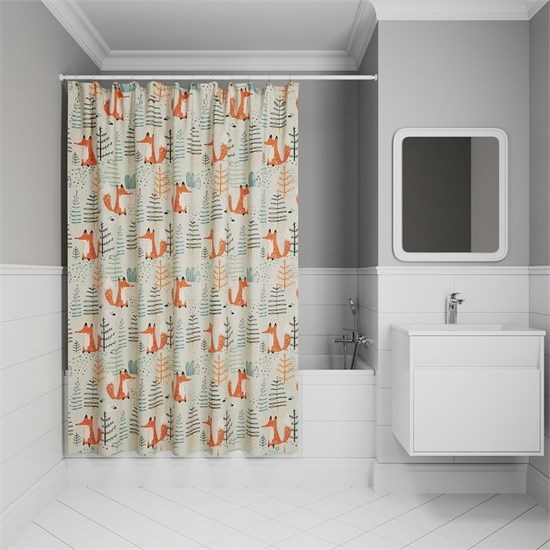 IDDIS Штора для ванной 200x180 см, Полиэстер (BA04P18i11) ,цвет зеленый BA04P18i11 - фото 347880