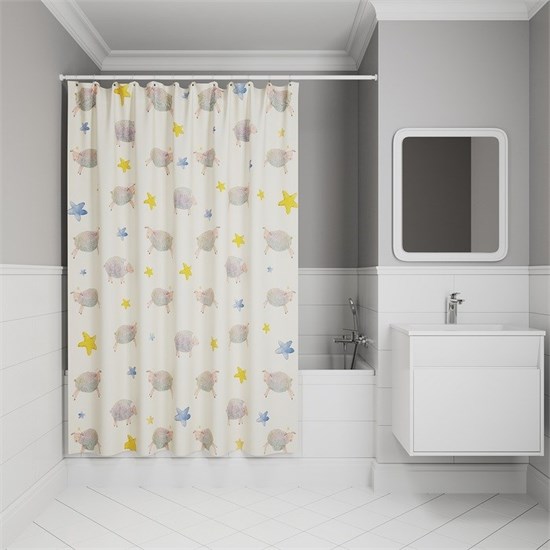 IDDIS Штора для ванной 200x180 см, Полиэстер (BA01P18i11) ,цвет желтый BA01P18i11 - фото 347883