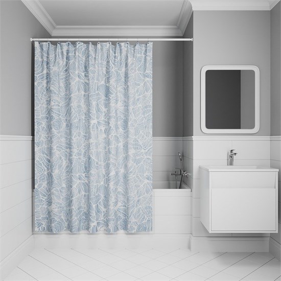 IDDIS Штора для ванной Base 200x180 см, Полиэстер (BX03P18i11) ,цвет голубой BX03P18i11 - фото 347892