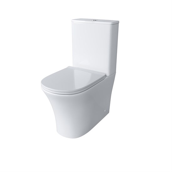GROSSMAN Унитаз напольный Classic GR-4466S (620х365х820) безободковый,белый с тонкой крышкой,микролифт,2 места GR-4466S - фото 350295
