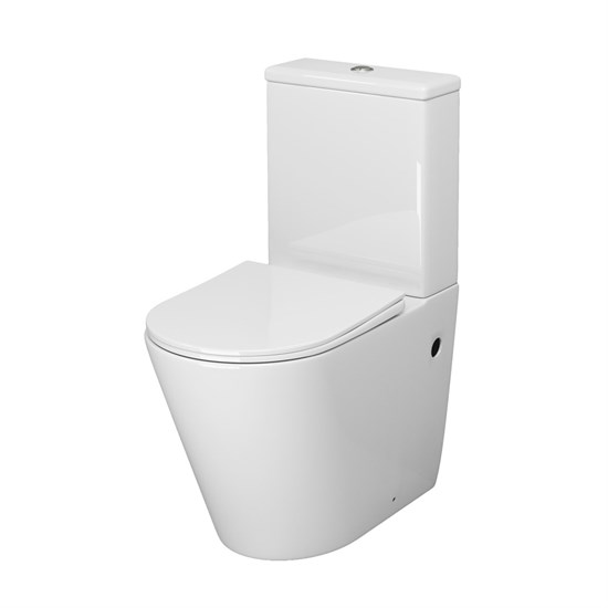 GROSSMAN Унитаз напольный Color GR-4480S (620х365х810) безободковый,белый с тонкой крышкой,микролифт,2 места GR-4480S - фото 350319