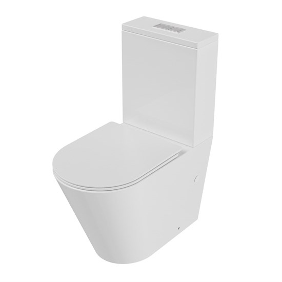 GROSSMAN Унитаз напольный GR-4458SQ (640х360х835) безободковый,белый с тонкой крышкой,микролифт,смыв торнадо,2 места GR-4458SQ - фото 350368