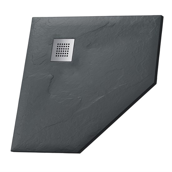 GROSSMAN Strong Душевой поддон GR-S29090D (90х90х2,5) из искусственного камня,трапеция,графит GR-S29090D - фото 350653