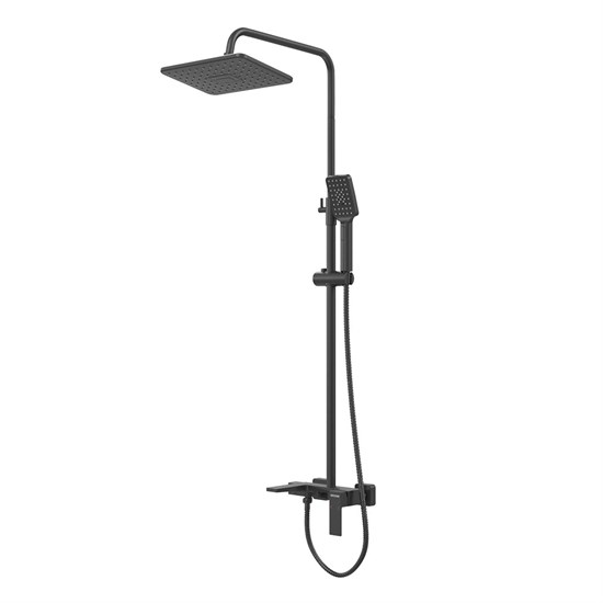 GROSSMAN Душевая стойка Style 500.K35.05.210 с верхним душем,ручной лейкой и смесителем,черный матовый 500.K35.05.210 - фото 350707