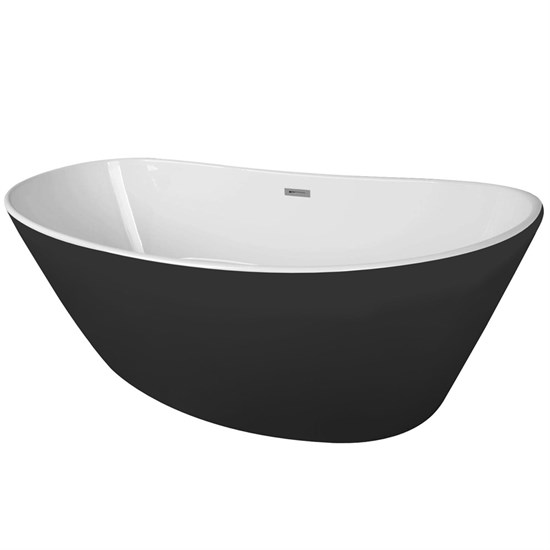 AZARIO Ванна акриловая EASTON 1800x820x600 мм., белая с черными внешними стенками, свободностоящая, в комплекте с сифоном и металлической рамой AZ-1337B - фото 351002