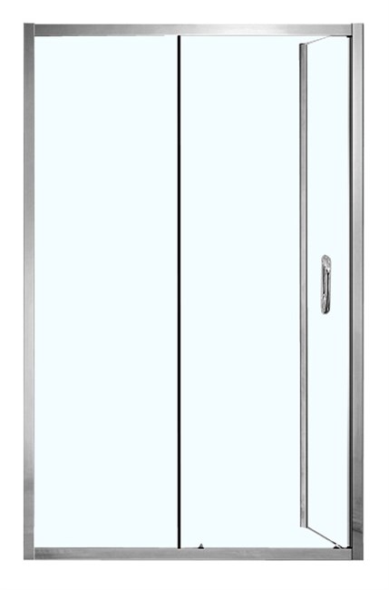 AZARIO Душевое ограждение  1200х800х2000, БЕЗ ПОДДОНА, прозрачное стекло 6 мм, открывание налево, цвет профиля серебро (AZ-ND1131 L 1200), двери раздвижные AZ-ND1131 L 1200 - фото 351494