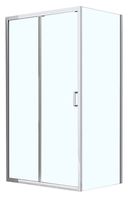 AZARIO Душевое ограждение  ALTON 1200х800х2000, БЕЗ ПОДДОНА, прозрачное стекло 6 мм, цвет профиля серебро (AZ-NAC1131 L 1200), двери раздвижные AZ-NAC1131 L 1200 - фото 351509