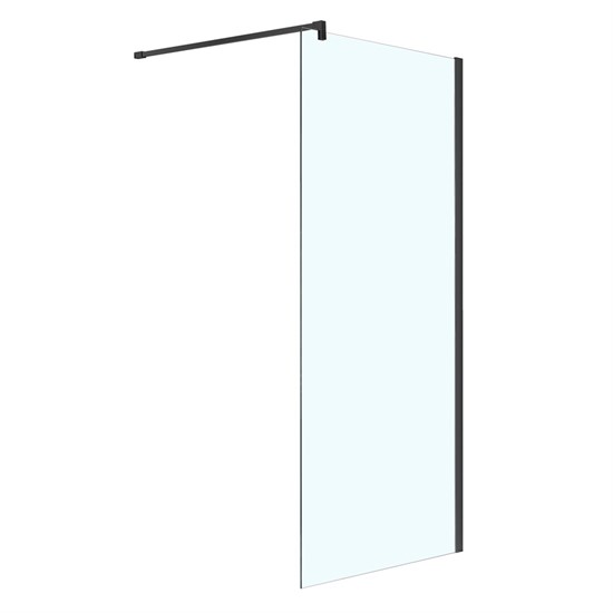 AZARIO Душевая перегородка  CHICAGO Walk-in 1200x1950 прозрачное стекло 8 мм, покрытие EASY CLEAN, цвет профиля черный (AZ-NAR6310 1200 Black) AZ-NAR6310 1200 Black - фото 351655