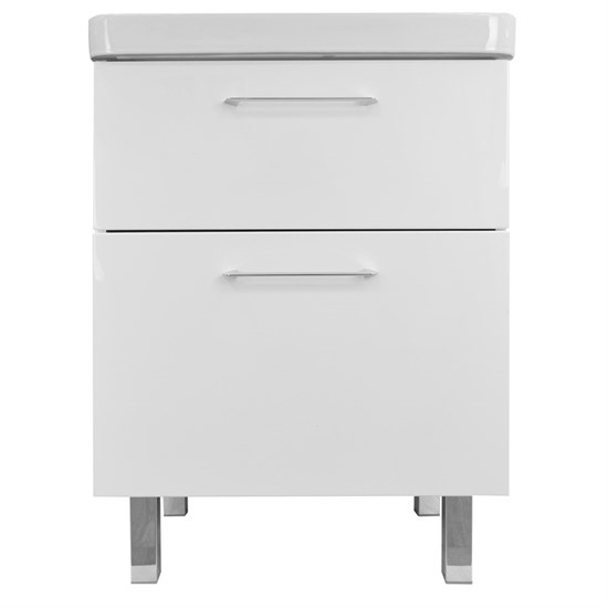 AZARIO Комплект Тумба Ника 60 Н 600х475х850 напольная, с раковиной Monte 60 (CS00082788), цвет белый CS00082788 - фото 352813