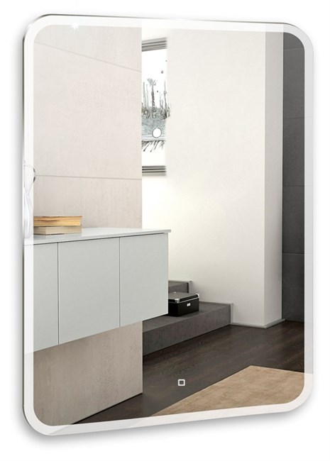 AZARIO Зеркало Стив-4 685х915 c подсветкой и диммером, подсветка+часы (LED-00002316) LED-00002316 - фото 353055