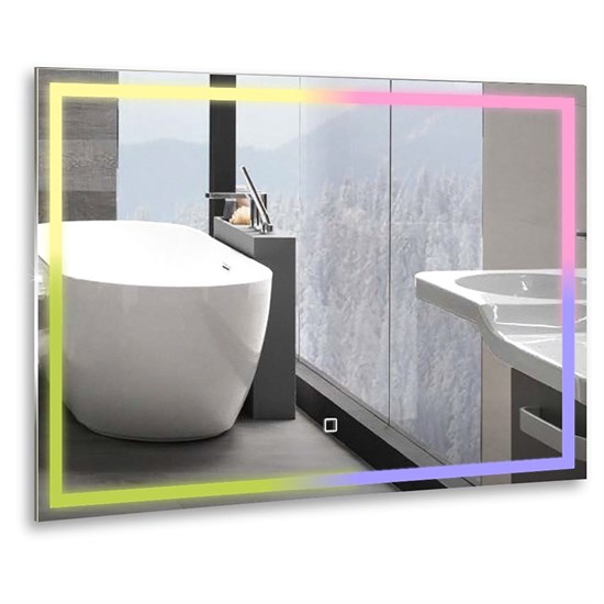 AZARIO Зеркало Livia-RGB 800х600 сенсорный выключатель с функцией диммера, мульти-цвет (LED-00002638) LED-00002638 - фото 353443