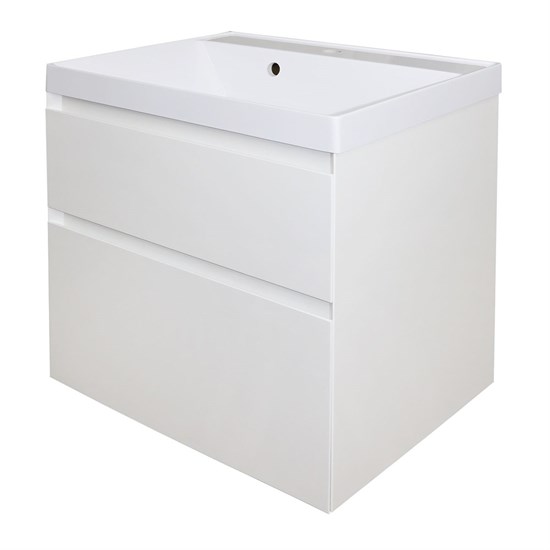 AZARIO Комплект тумба Velluto 60 600х450х660 подвесная, с раковиной Slim 60, белый матовый (CS00088601), цвет белый матовый CS00088601 - фото 353602