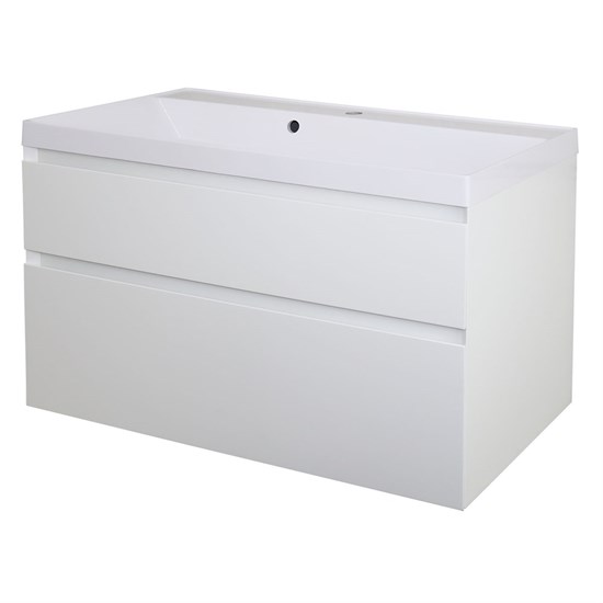 AZARIO Комплект тумба Velluto 100 1000х450х660 подвесная, с раковиной Slim 100, белый матовый (CS00088604), цвет белый матовый CS00088604 - фото 353648